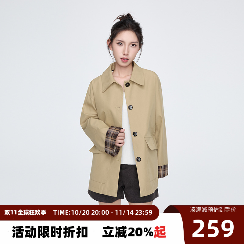 KSXN（原ENDWEEP）格纹拼接风衣