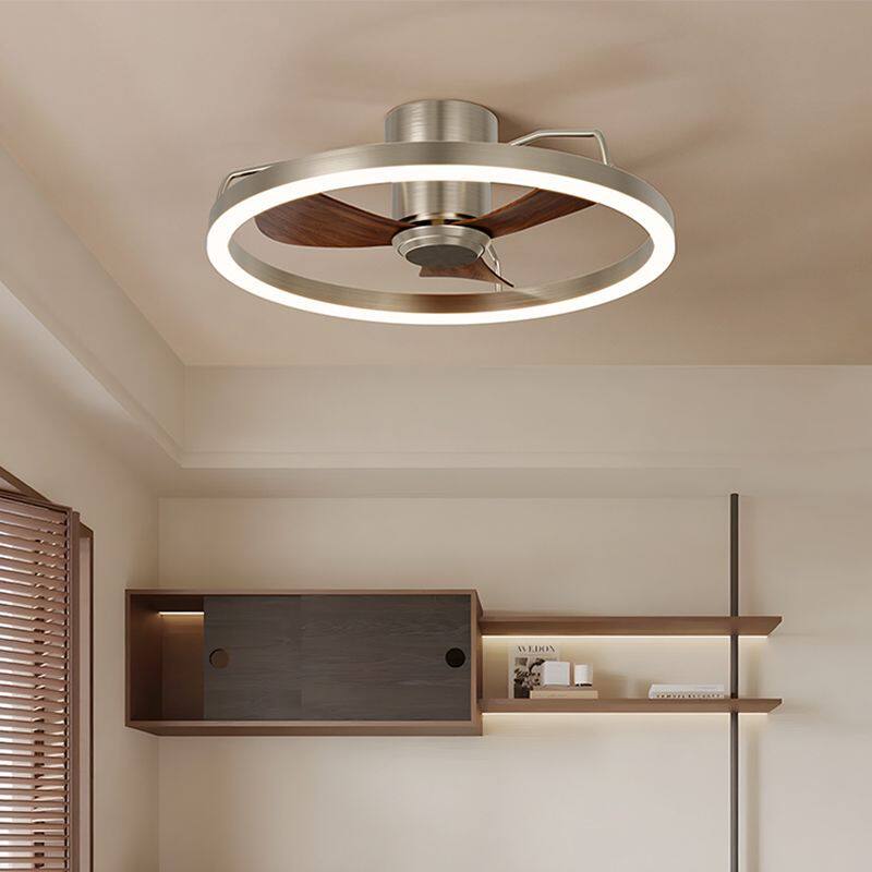 中古风卧室风扇灯现代简约LED吸顶灯具全光谱护眼圆形铁艺