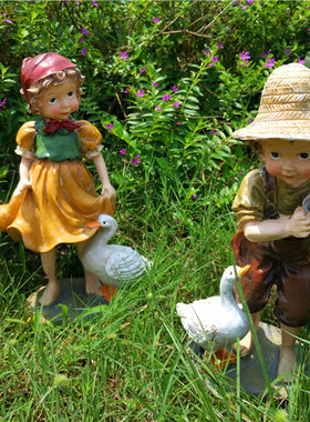 小男孩树脂复古摆件瑕疵品