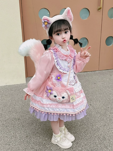 Детский наряд маленькой принцессы, осенний лонгслив, весенняя юбка на девочку, стиль Лолита