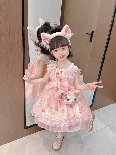 Дисней, детский летний наряд маленькой принцессы, юбка на девочку, вечернее платье, стиль Лолита