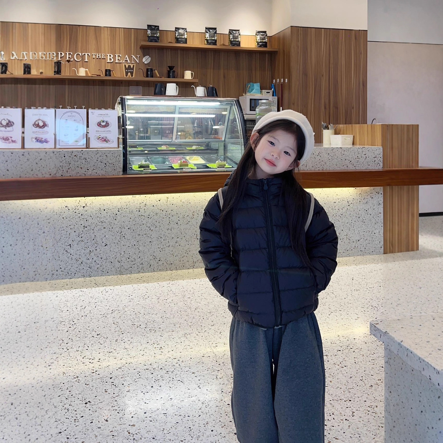 170码小满鹅24年童装儿童轻薄羽绒服男童女童纯色连帽内胆外套