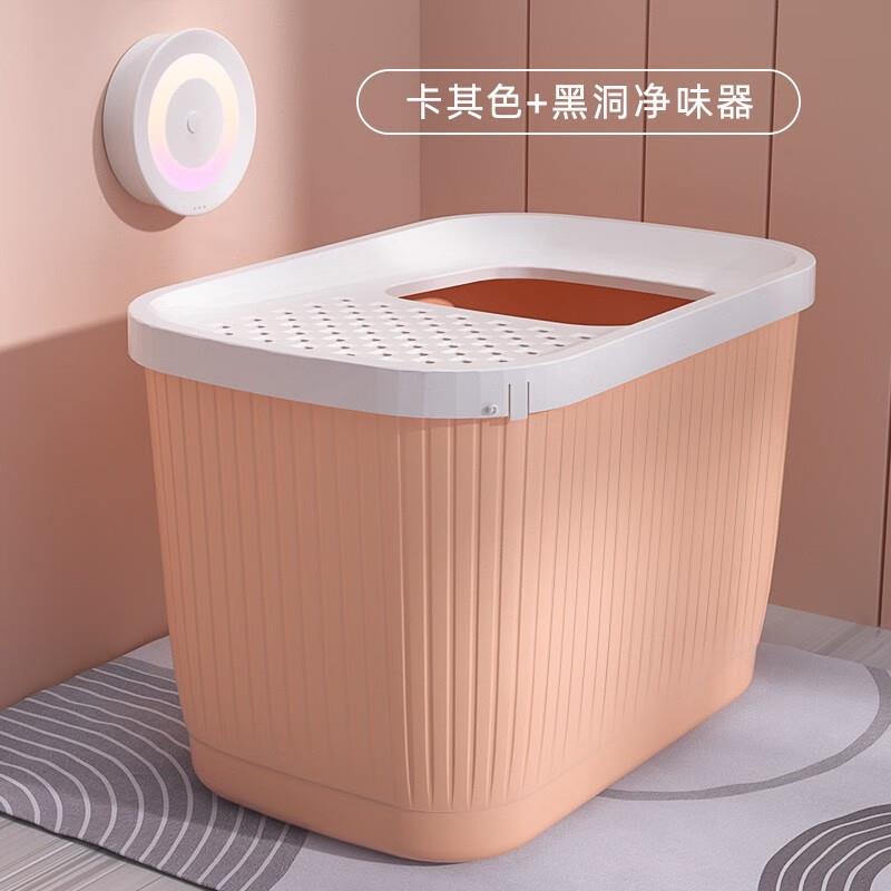 YWZR猫砂盆全封闭顶入式超大号桶特大猫厕所防外溅砂猫咪用品猫沙