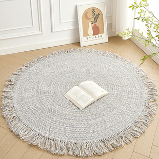 手工羊毛地毯客厅沙发简约素色雾霾蓝高级轻奢阳台卧室无胶地毯