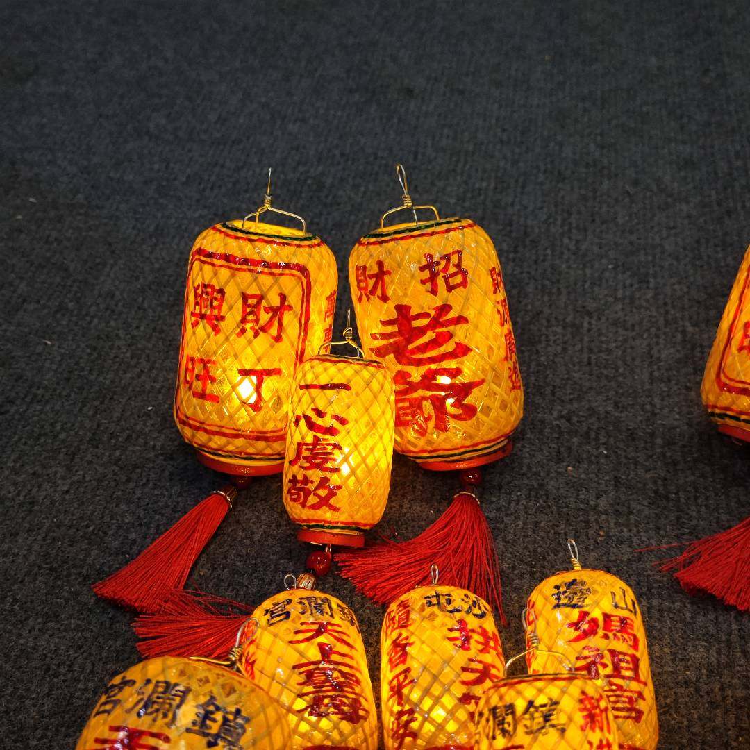妈祖保佑灯笼传统潮汕灯笼迷你竹编油纸灯笼定制传统文化发光摆件