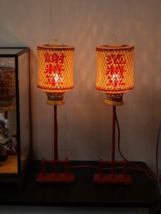 潮汕迷你传统高灯竹编油纸灯笼中秋花灯拜神摆件烛台摆台防风供灯