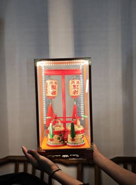 潮汕劳热竹编油纸灯笼神前摆件发光文创春节标旗中秋元宵送人