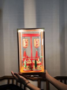 潮汕劳热竹编油纸灯笼神前摆件发光文创春节标旗中秋元宵送人