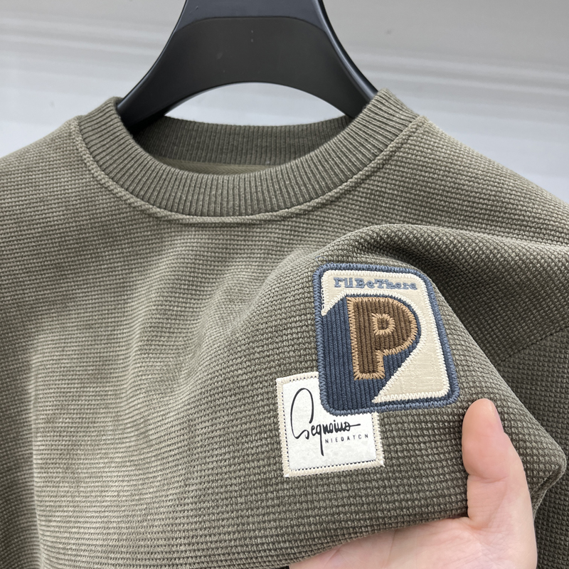 华夫格加绒加厚卫衣潮流保暖