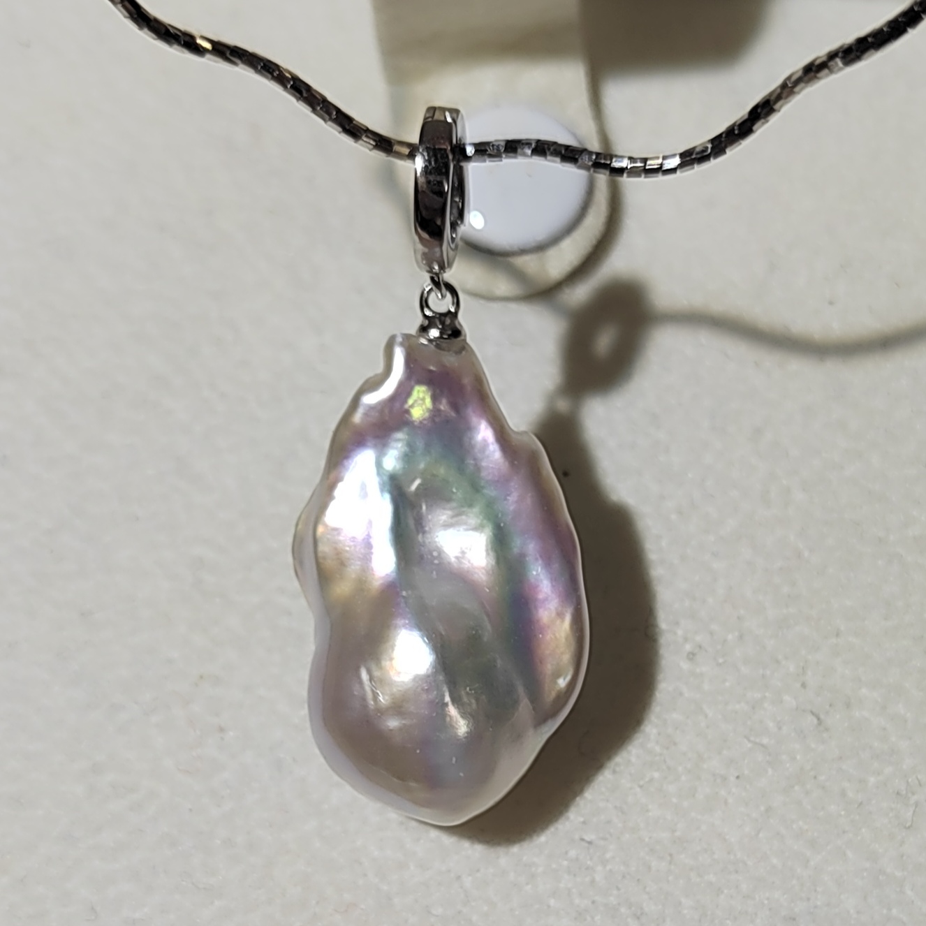 天然珍珠一物一图异形炫彩巴洛克极光大巴万能扣精工S925纯银吊坠