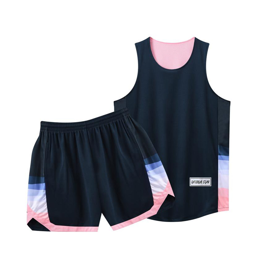 新款双面篮球服套装男女学生队服定制双层透气两面穿背心球衣印号