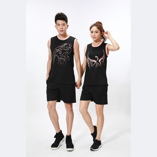 新款无袖排球服运动服套装男羽毛球服乒乓球服女气排球衣训练队服