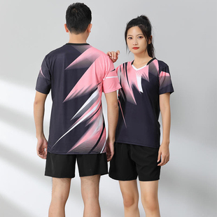羽毛球服套装男女运动款乒乓气排球训练定制印字大学生短袖团队服