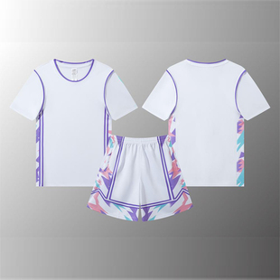 篮球服女生套装假两件大童女童球衣儿童运动速干训练女定制小学生