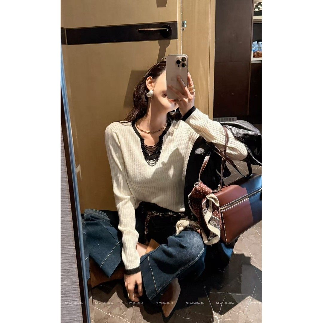 利达 NEW DADADA简约时尚高级设计感秋季百搭长袖针织上衣TCM1466,女装/女士精品,毛针织衫,淘宝优惠券,粉丝福利购,淘宝优惠卷