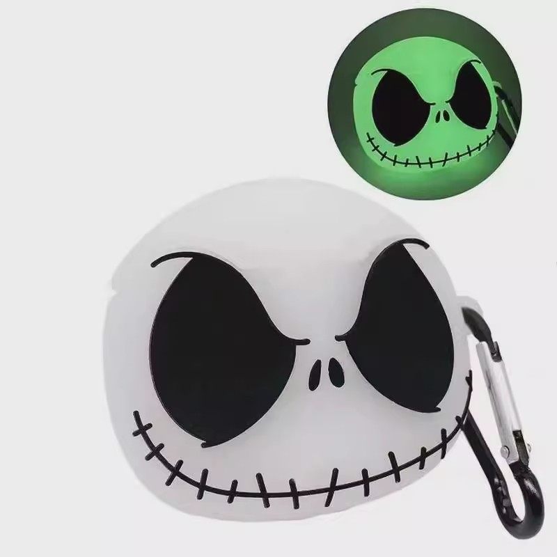 创意潮酷夜光骷髅头适用airpods4保护壳立体airpodspro2苹果耳机保护套3代无线蓝牙耳机壳全包防摔收纳盒软壳