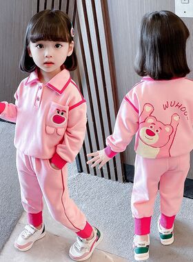 春季女童卫衣套装春款中小童秋装两件套春秋运动新款洋气宝宝衣服