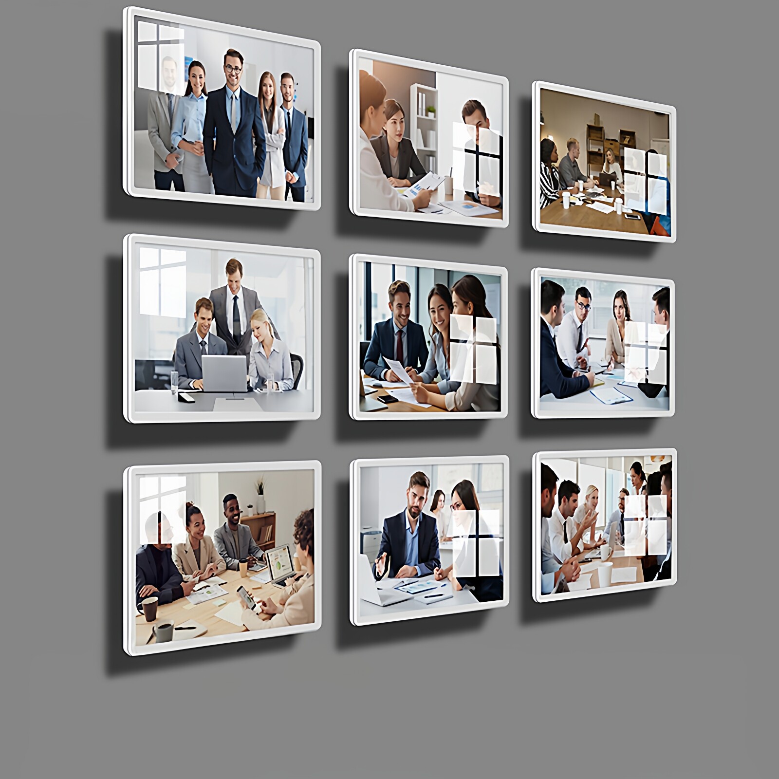 8寸组合照片墙装饰免打孔学员悬浮相框相片墙A4优秀教师员工展示,家居饰品,相框/画框,淘宝优惠券,粉丝福利购,淘宝优惠卷