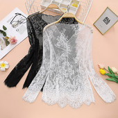 女长袖 2026春装 蕾丝打底衫 韩版 内搭洋气性感春秋网纱T恤上衣 新款