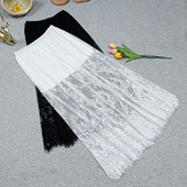 春秋a字高腰百搭网纱中长款 蕾丝裙半身裙女2026新款 韩版 仙女长裙