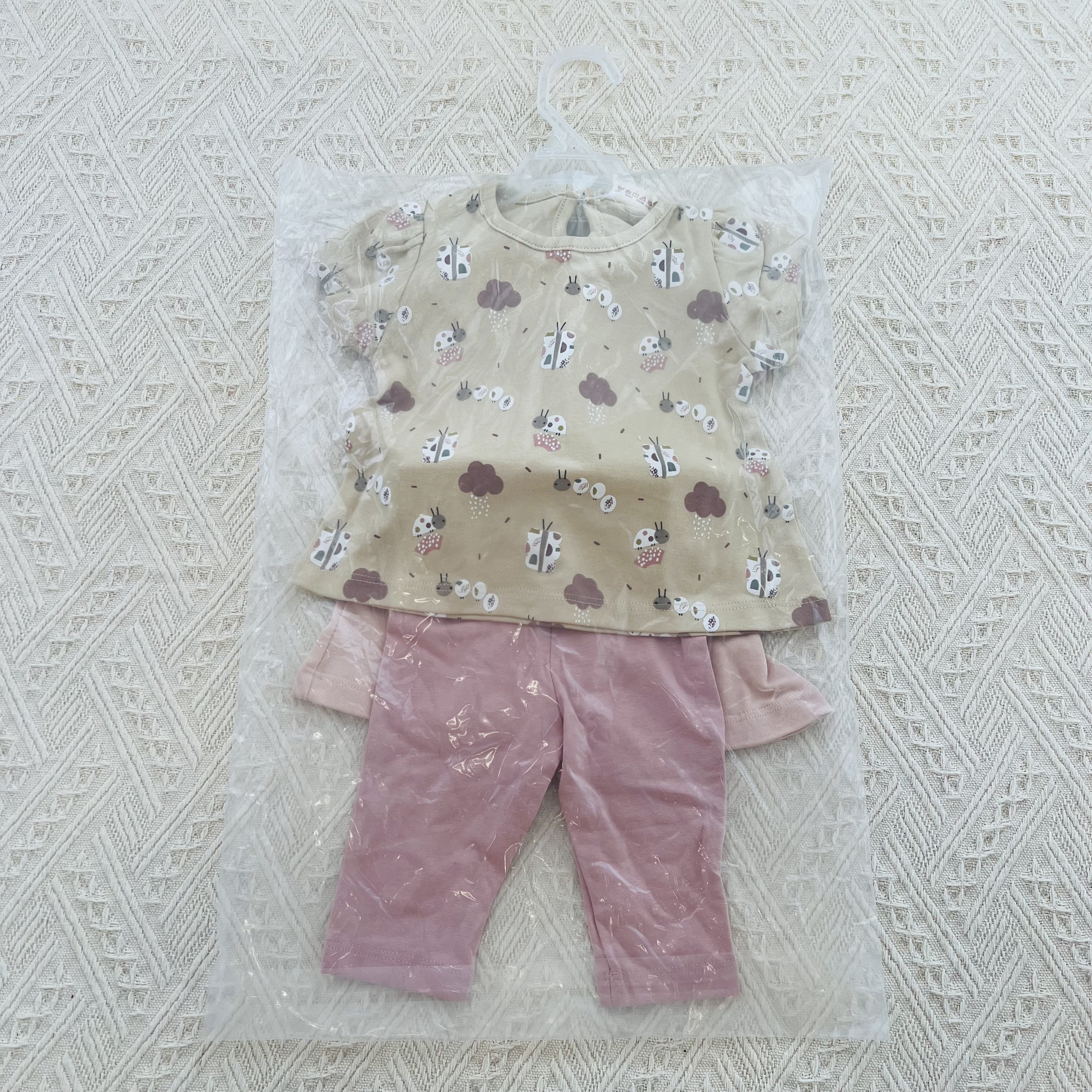 女童夏季短袖T恤三件套女宝宝夏款可爱卡通圆领上衣套头衫