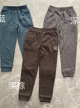 2-12Y外贸原单男童运动裤休闲长裤春秋款中大童卫裤束脚裤内抓绒