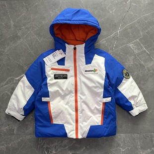 有吊牌110-160男童羽绒服连帽外套防水防风保暖冲锋衣滑雪服户外
