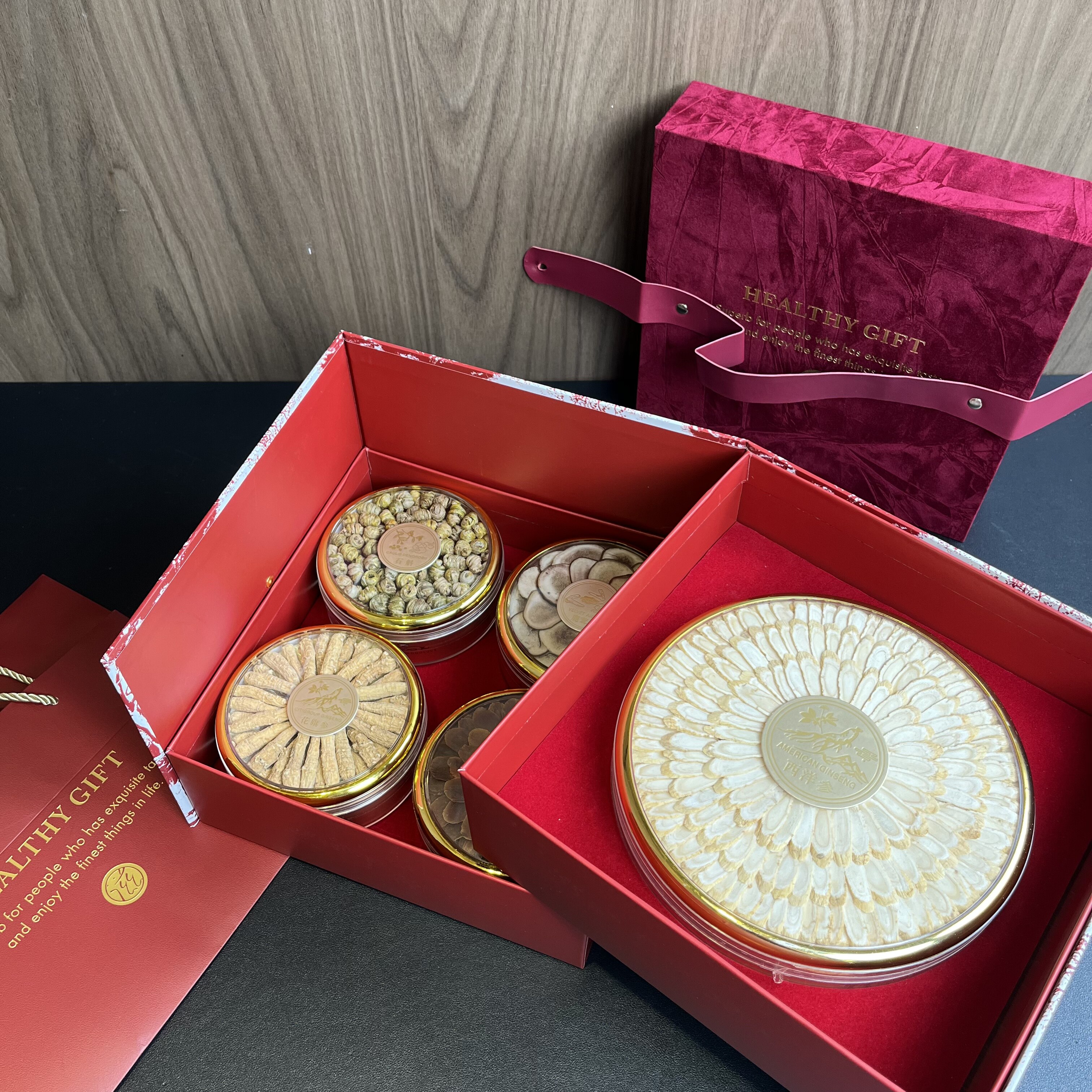 红丝绒西洋参礼盒中秋春节送礼佳西洋参及其制品