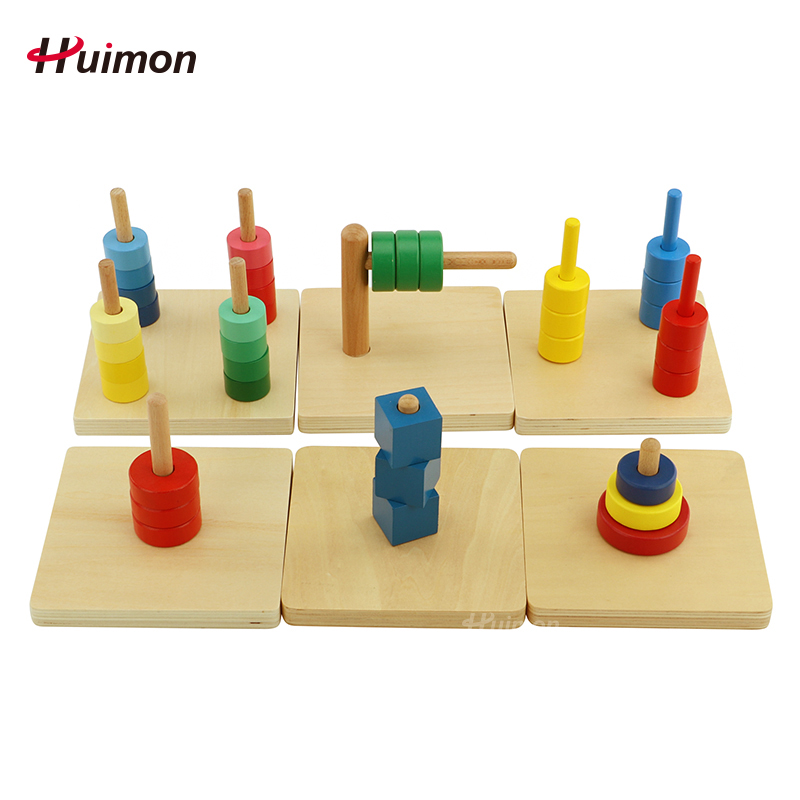 慧蒙教具蒙台梭利圆圈和水平销