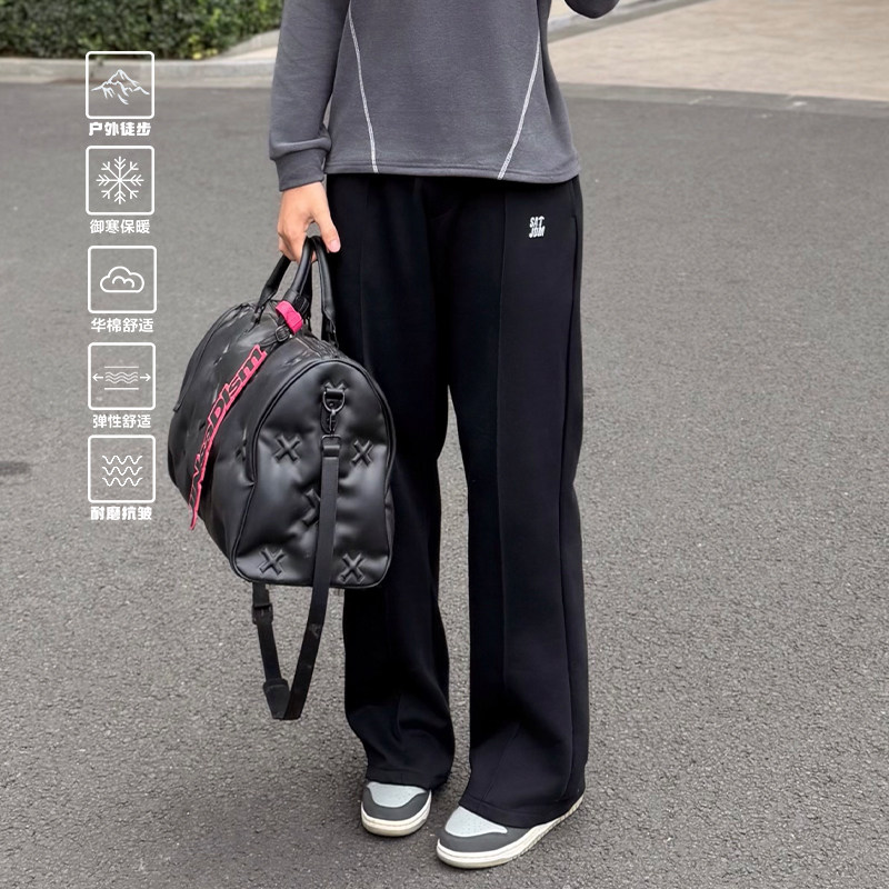 Satjdm美式卫裤长裤棉户外跑步健身运动直筒保暖宽松休闲弯刀裤,男装,休闲裤,淘宝优惠券,粉丝福利购,淘宝优惠卷