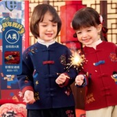 嘟嘟家拜年服宝宝毛衣儿童新年衣服男童女童红色上衣婴儿过年童装