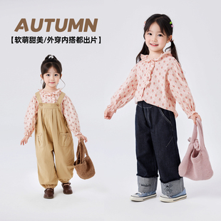 女宝满印碎花优雅衬衫宝宝纯棉衣服儿童衬衣春季新款女童上衣可爱