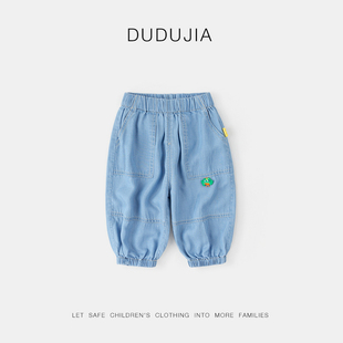 长裤 宝宝休闲裤 男童夏季 子女童夏装 嘟嘟家儿童夏装 裤 薄 莱赛尔