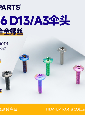 SPARTS斯坦 A3伞头 M6 D13 钛合金螺丝 摩托车电动车改装紧定金蓝
