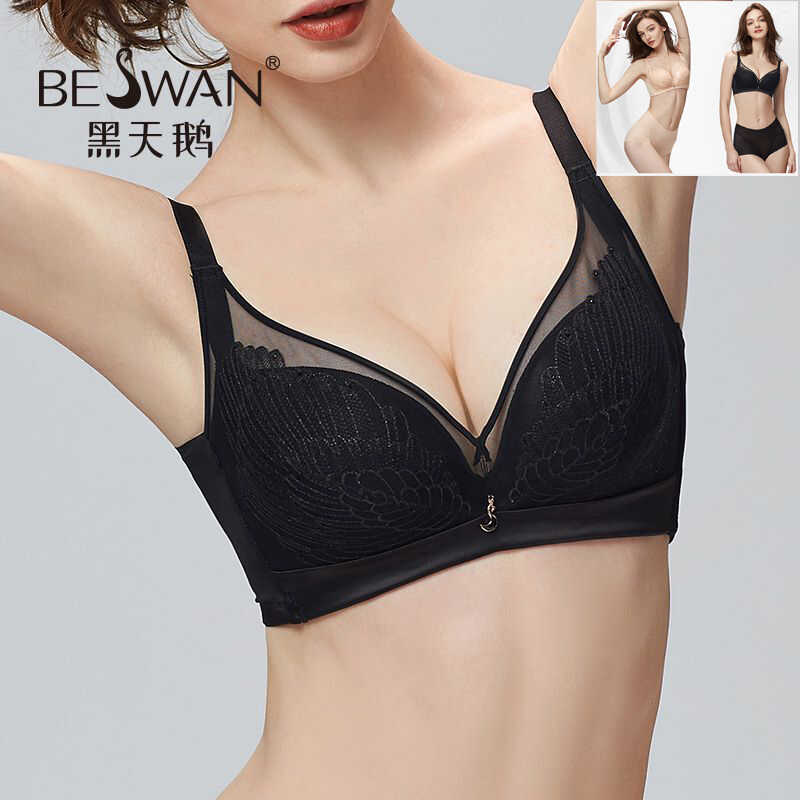 官方美体人计黑天鹅6000文胸旗舰店正品天鹅梦小胸加厚聚拢内衣性
