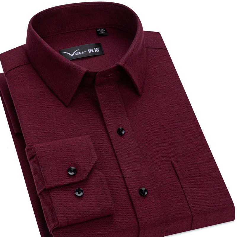 厚款磨毛法兰绒纯色长袖衬衫