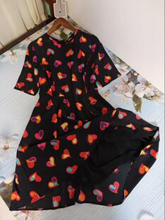 真丝桑蚕丝圆领中袖知性套头修身惊艳显瘦女式纯色通勤大摆连衣裙