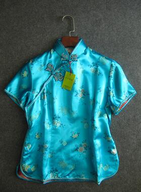 织锦绸缎原创复古老上海手工旗袍短袖中式礼服宴会晚装旗袍上衣