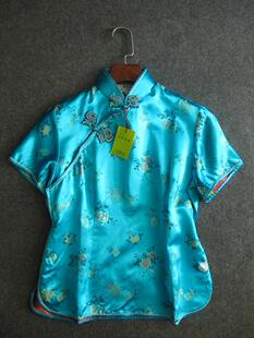 织锦绸缎原创复古老上海手工旗袍短袖中式礼服宴会晚装旗袍上衣