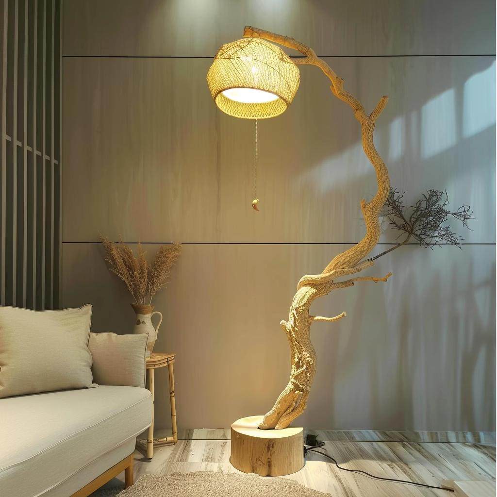 复古乡村侘寂风干树枝落地灯古风民宿茶几禅意餐厅客厅卧室氛围灯,家装灯饰光源,装饰落地灯,淘宝优惠券,粉丝福利购,淘宝优惠卷