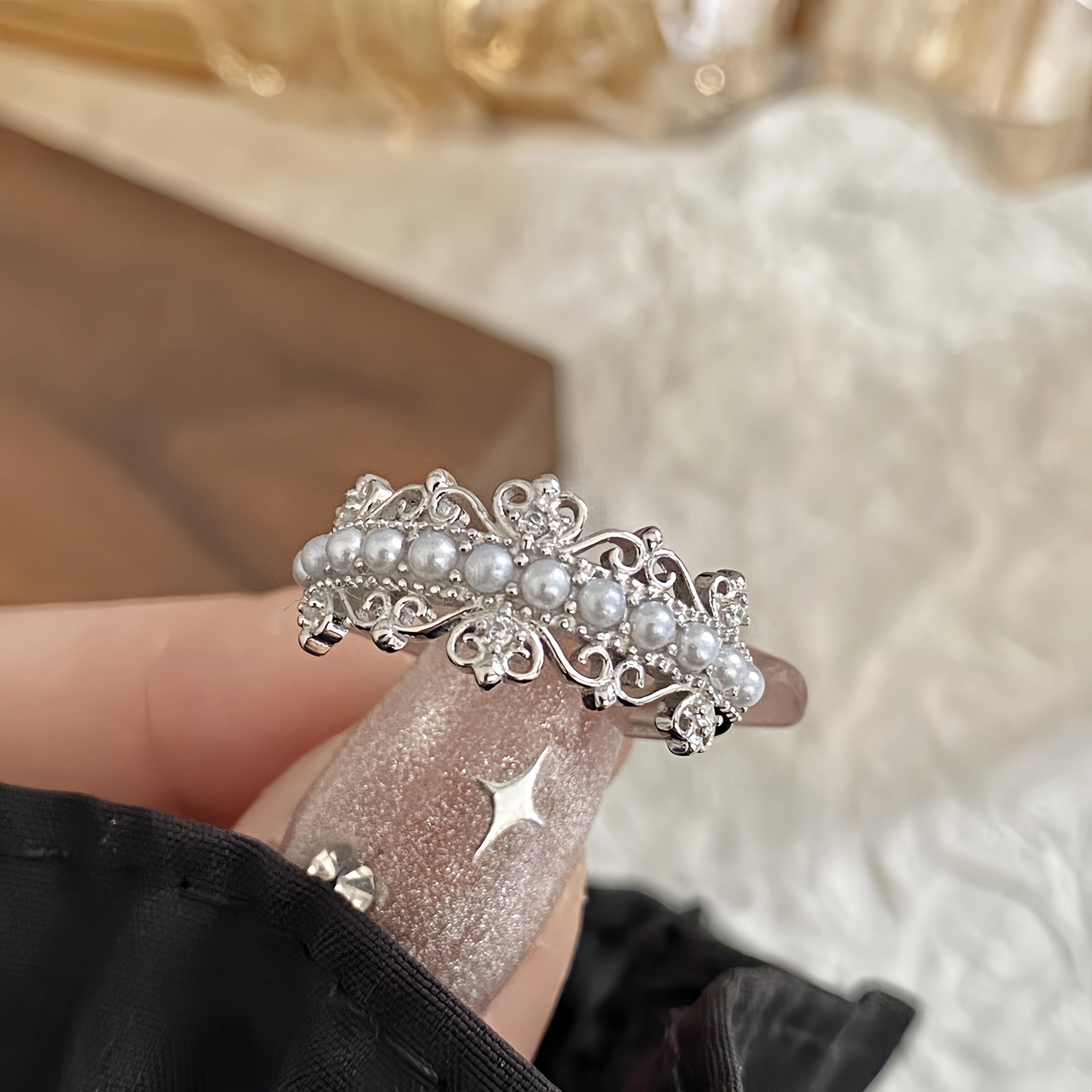 s925纯银蕾丝皇冠戒指