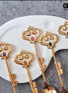 日本进口elfin高桑金属钥匙咖啡勺不锈钢英式创意个性搅拌小勺子