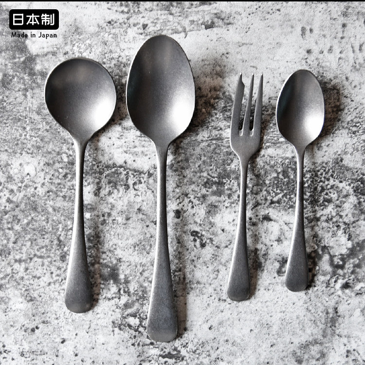 进口AOYOSHI日本青芳不锈钢餐具调羹饭汤勺叉子咖啡搅拌勺点心叉