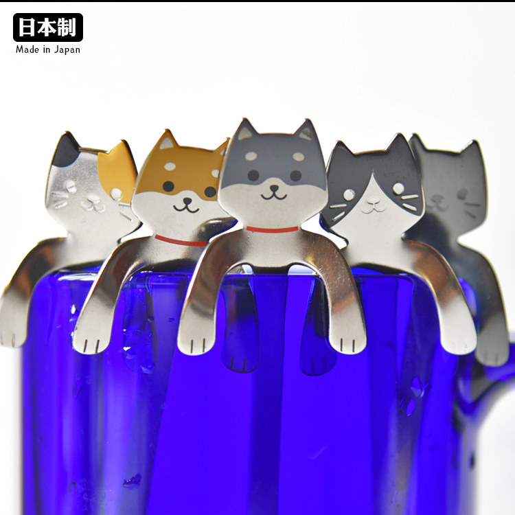 日本原装进口高桑不锈钢搅拌勺咖啡勺甜品勺可爱猫咪秋田犬狗勺子,餐饮具,咖啡勺,淘宝优惠券,粉丝福利购,淘宝优惠卷