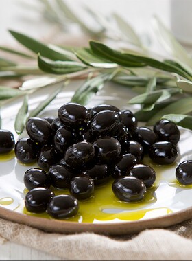 Pitted Olives 西班牙进口卡利亚去核黑橄榄无核青橄榄沙拉335g
