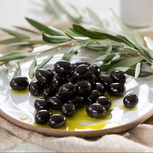 Pitted 西班牙进口卡利亚去核黑橄榄无核青橄榄沙拉335g Olives