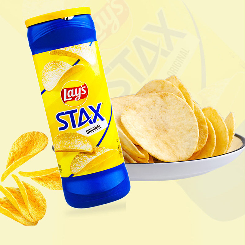 lays chips墨西哥进口乐事桶装薯片原味休闲薯片零食膨化食品163g