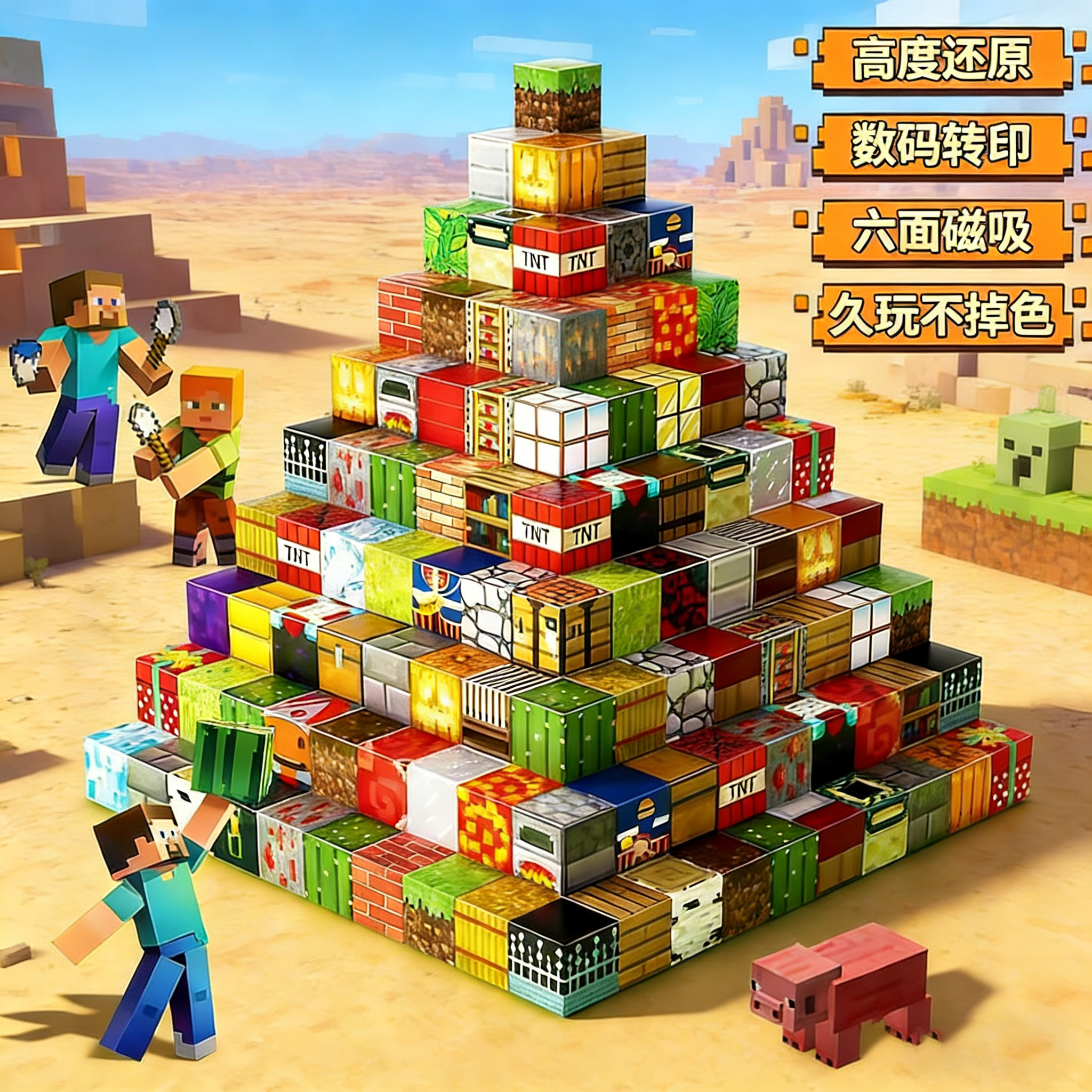我的世界磁力片积木套装六面磁吸儿童拼装玩具主题磁性益智启蒙,玩具/童车/益智/积木/模型,磁力片/磁性棒/磁性积木,淘宝优惠券,粉丝福利购,淘宝优惠卷