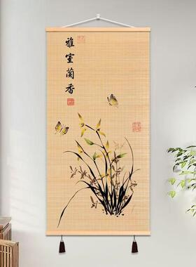 竹编装饰画兰花竹禅意竹艺制品画
