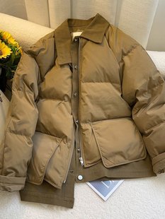 Ретро пуховик с пухом, весенняя дизайнерская куртка для отдыха, большой размер, набивка пером, по фигуре, тренд сезона